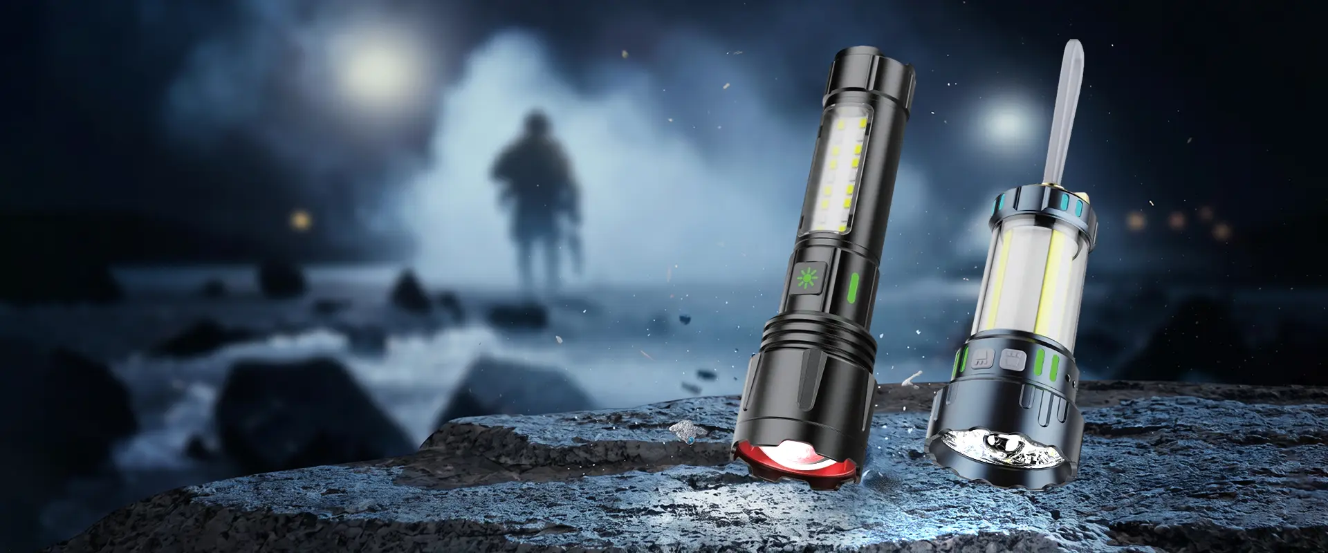 Lampe de poche tactique LED Forest Tiger - rechargeable à haute luminosité pour une utilisation professionnelle